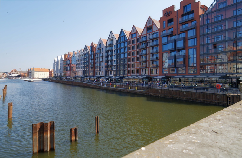03 The modern architecture of the Deo Plaza complex and other contemporary residential buildings located on Granary Island along the Motława River in Gdańsk, Poland